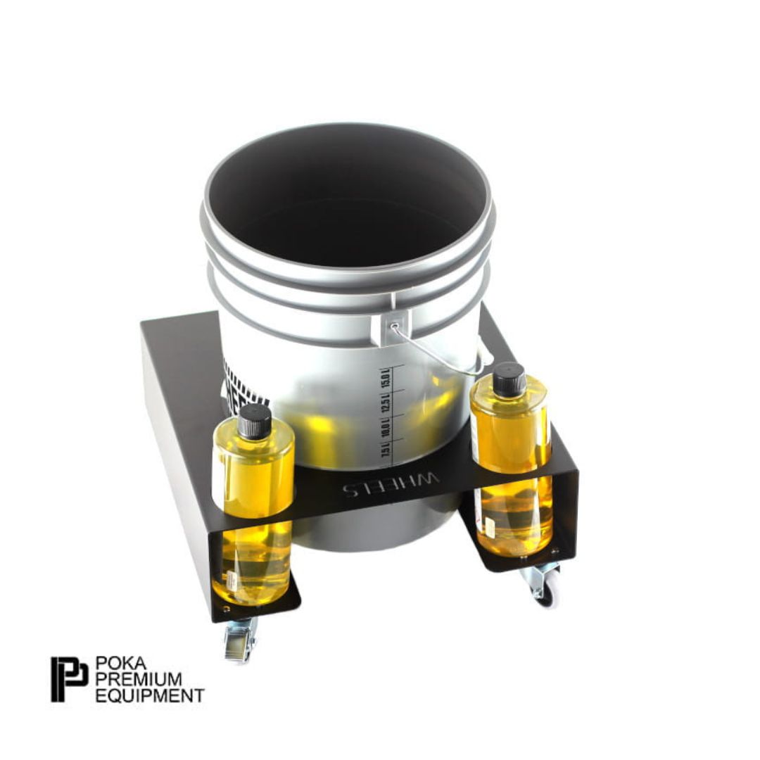 Poka Premium Bucket Trolley. Bucket Dolly. Safe bucket holder. Avoid bucket spilling over. Brush Holder and shampoo bottle holder. Poka Premium Cork Ireland. Poka Premium Ireland