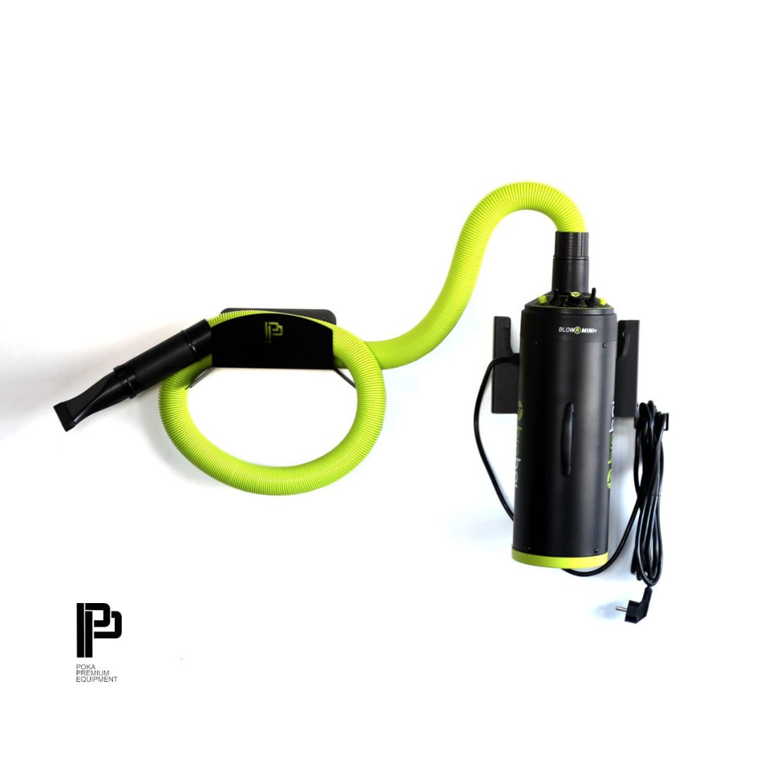 A high-quality, metal, small hanger for BLO, Rokit, Big Boi and other wheeled car dry blower with a convenient cable hook. Poka Premium Ireland