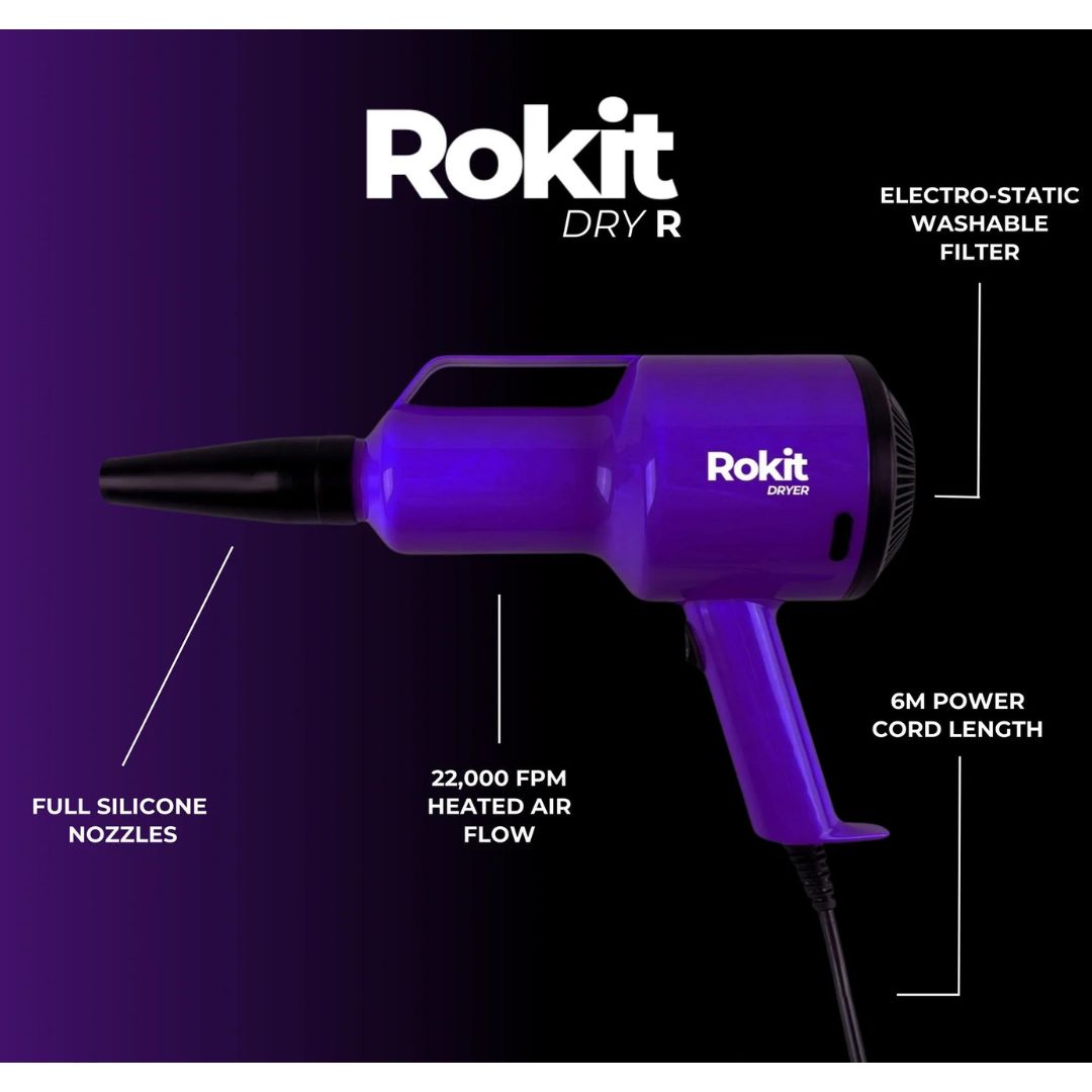 Rokit UK Dry R, Blo Air-S car dryer with wheels. Same as Blo Air-RS Car Dryer Blower. Best car dryer Ireland. Quick and safe car drying. Blo Ireland. car blower, car leaf blower to dry car.