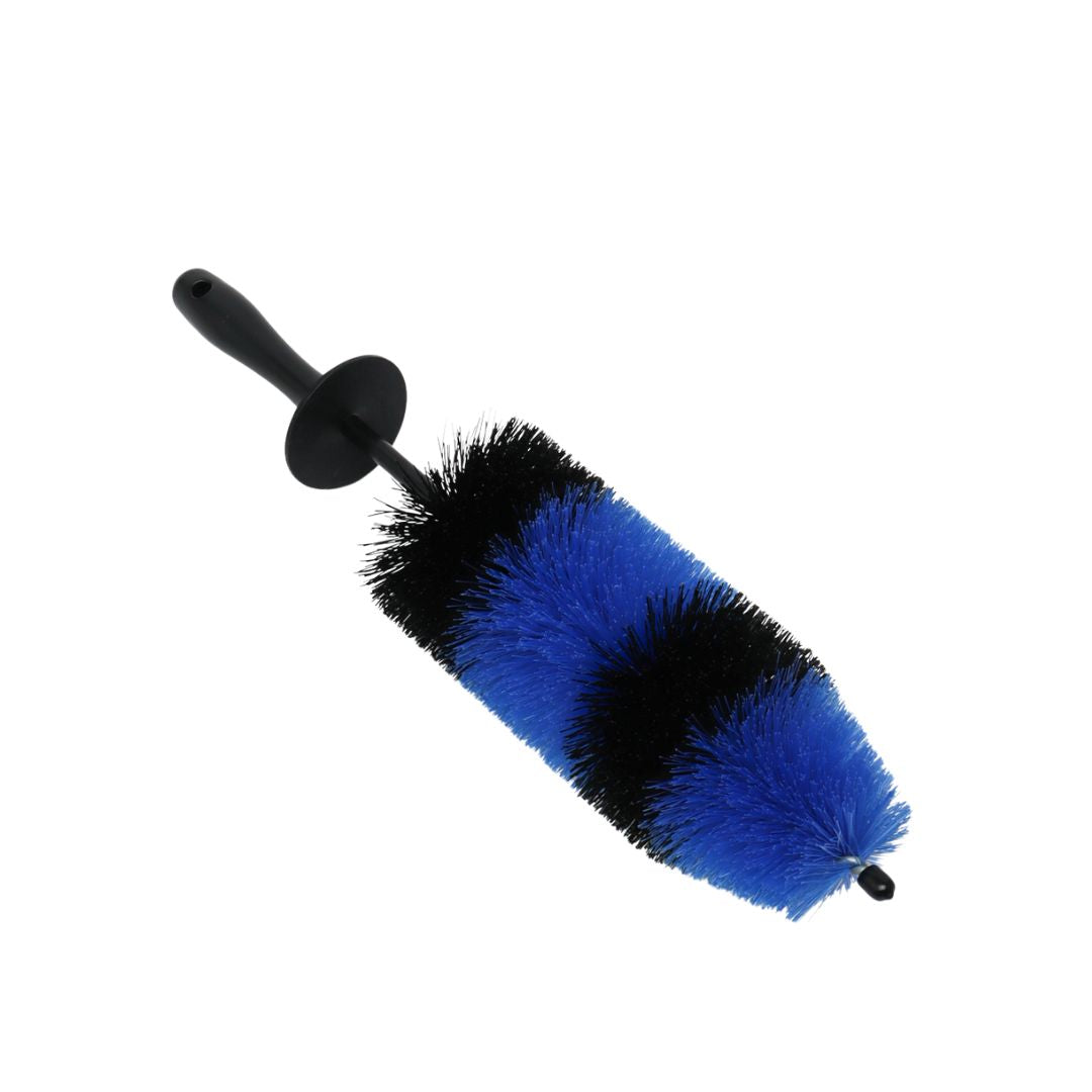 blue wheel brush. Wheel Woolies. Safe wheel brush. soft wheel brush. bendable wheel brush. SGCB Cork Ireland