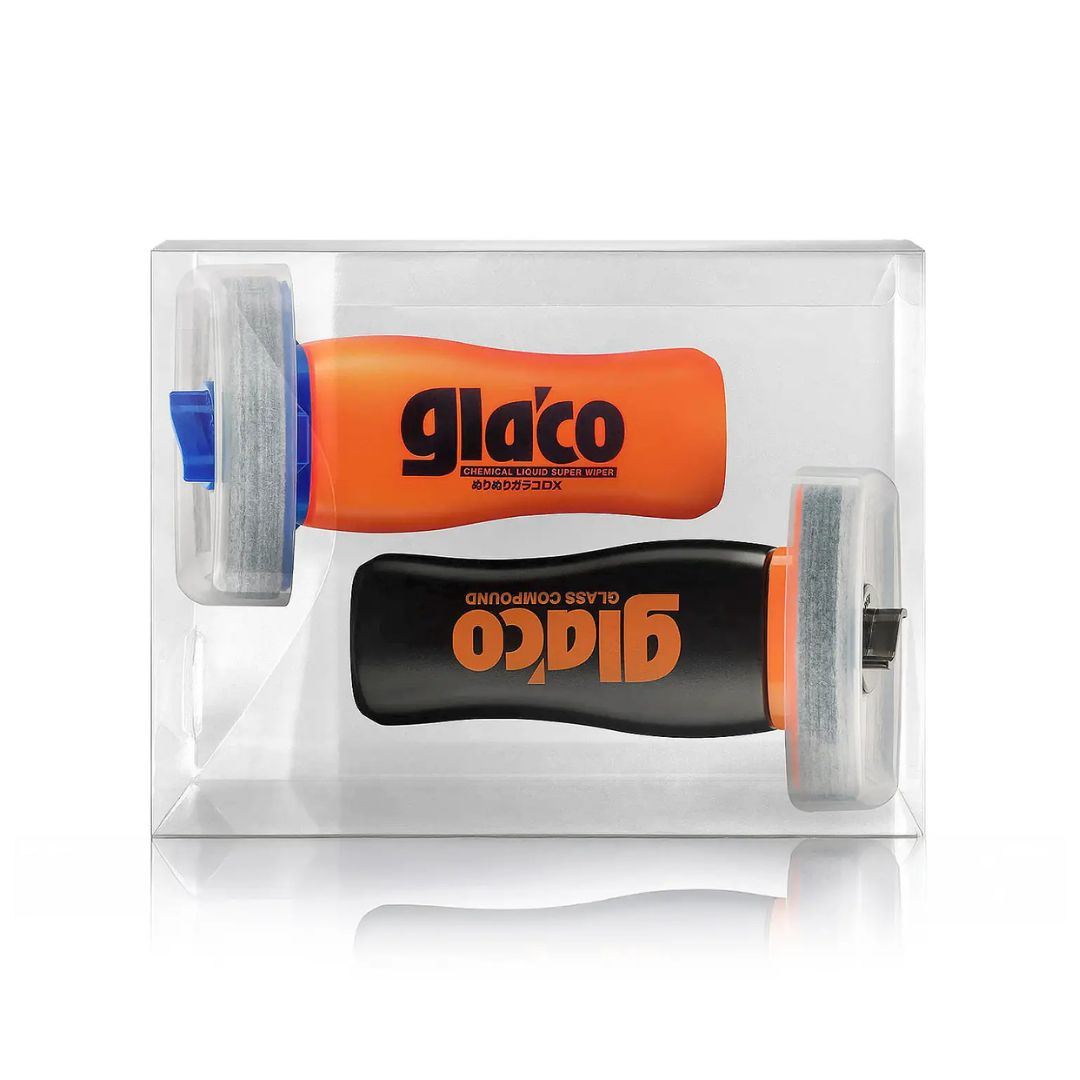 SOFT99 Glaco DX & Glaco Glass Compound Roll On Kit in nice packaging