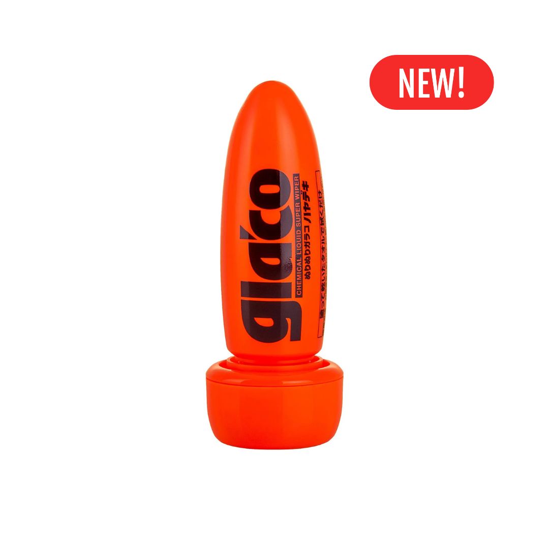 Orange Glaco product with 'NEW!' label on a white background