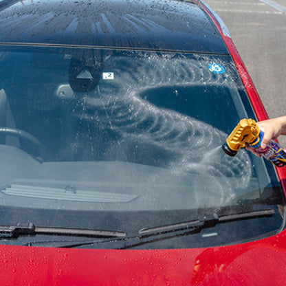 Spray can with gold top labeled 'Tornado Vortex' by Soft99 on windshield
