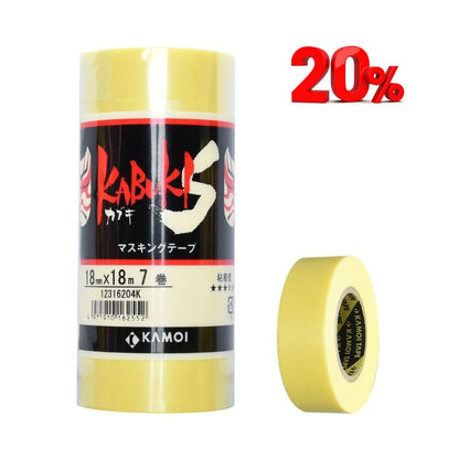 KAMOI Kabuki-S Masking Tape 18 mm x 18 m - 7 Pack