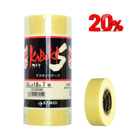 KAMOI Kabuki-S Masking Tape 18 mm x 18 m - 7 Pack