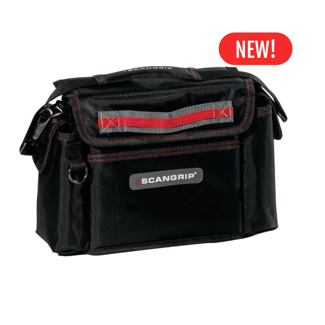 Black Scangrip bag with red and gray accents and Scangrip logo on a white background