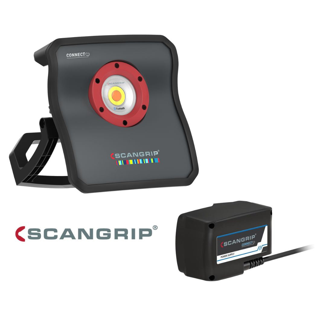 Scangrip Multimatch 8 Connect with power supply. DETAILING & COLOUR MATCH. Flood light, Workshop light. Scangrip Ireland. Scangrip Cork Ireland