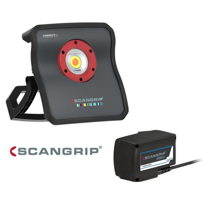 Scangrip Multimatch 8 Connect with power supply. DETAILING & COLOUR MATCH. Flood light, Workshop light. Scangrip Ireland. Scangrip Cork Ireland