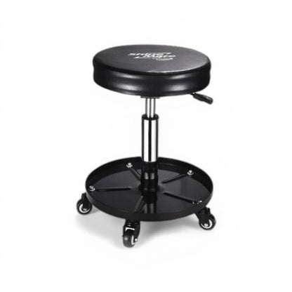 ShineMate Detailing Stool. The Vertool Detailing Stool is a fully adjustable stool that is perfect for using when detailing your vehicle. Vertool Ireland. Black stool with wheels and coasters and soft seat. height adjustable.