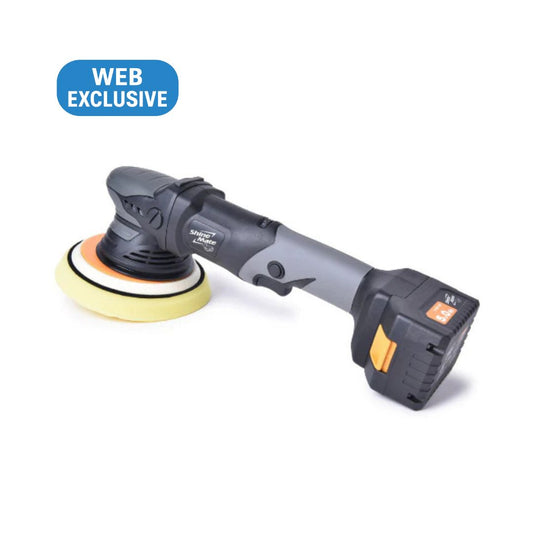 Polishing machine with a blue 'Web Exclusive' label on a white background