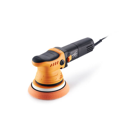 Shinemate ERO600 G2  Orange and black random orbit polishing machine on a white background