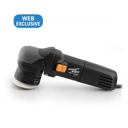 Shinemate EX603 Black and orange polishing machine with 'Shine Mate' branding on a white background, labeled as 'Web Exclusive'.