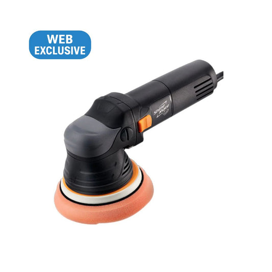 Shinemate EX605 polisher with orange pad on a white background, labeled 'Web Exclusive'.