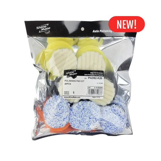 ShineMate Pad Kit for 2.5" (62mm) Backing Plate with new logo and white backround