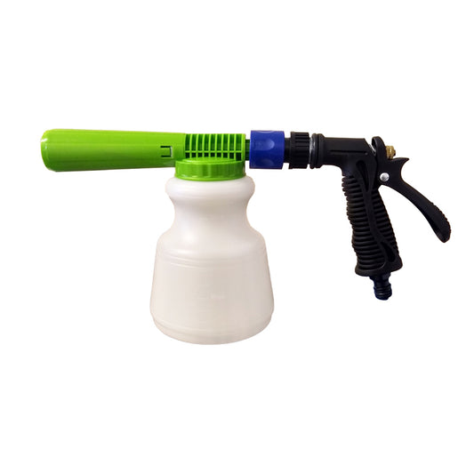 Snow Foam Gun – Easy Car Cleaning Without a Pressure Washer
This snow foam gun is a simple and convenient way to pre-wash your car. It connects directly to any standard garden hose, so there’s no need for a power washer or specialist equipment.