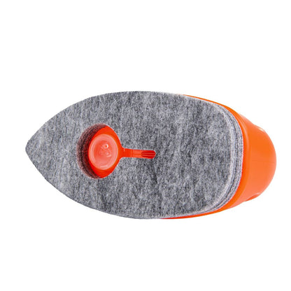 Grey and orange Soft99 Glaco Q felt pad with a red screw on a white background