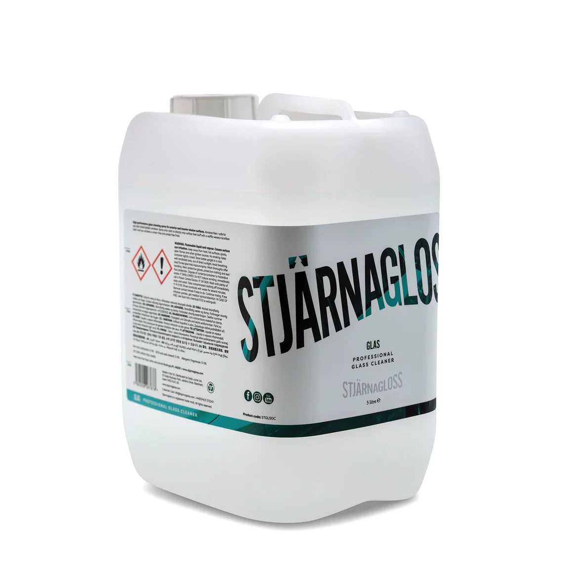 Stjarnagloss Glas Professional Glass cleaner 5L. Solvent based glass cleaner. Non alcohol Glass cleaner. Stjarnagloss Ireland, Stjarnagloss Cork Ireland