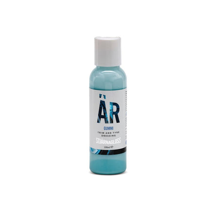 100ml Bottle of Stjarnagloss GUMMI trim and tyre dressing on a white background