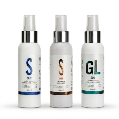 Three bottles of Stärnad products on a white background