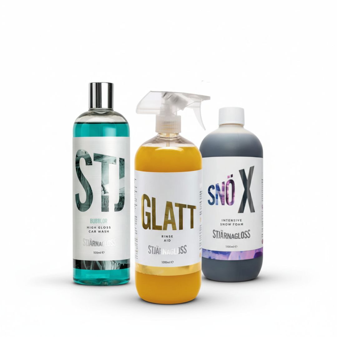 Three bottles of Stärnagloss products on a white background