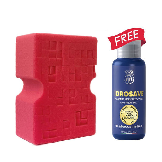Genuine Rag Company Optimum Big Red Sponge for rinseless washes sized at 18 x 13 x 7,6 cm for greater ease of use.. The Rag Company Ireland