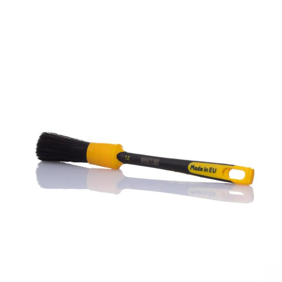 Work Stuff Brush with yellow rubber handle. Perfect wheel brush. Work Stuff Cork Ireland