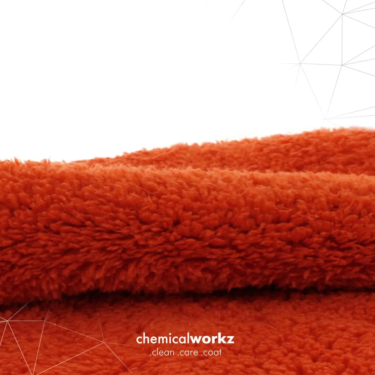 chemicalworkz edgeless soft microfibre buffing cloth in orange. chemicalworkz Ireland. washguru Ireland. edge-free microfibre cloth – it’s perfect for waterless washes and quick touch-ups with a detailing spray.