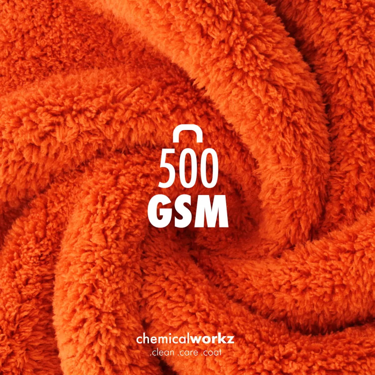 chemicalworkz edgeless soft microfibre buffing cloth in orange. chemicalworkz Ireland. washguru Ireland. edge-free microfibre cloth – it’s perfect for waterless washes and quick touch-ups with a detailing spray.