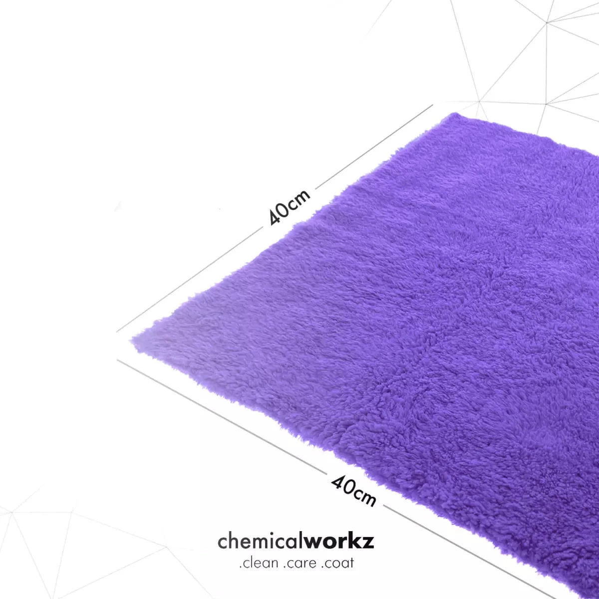 chemicalworkz edgeless soft microfibre buffing cloth in purple. chemicalworkz Ireland. washguru Ireland. edge-free microfibre cloth – it’s perfect for waterless washes and quick touch-ups with a detailing spray.