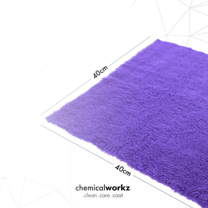 chemicalworkz edgeless soft microfibre buffing cloth in purple. chemicalworkz Ireland. washguru Ireland. edge-free microfibre cloth – it’s perfect for waterless washes and quick touch-ups with a detailing spray.