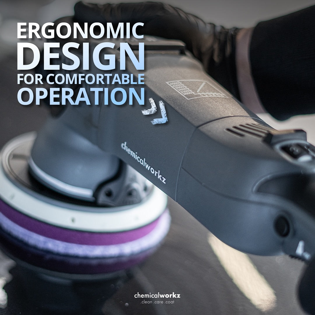 Chemicalworkz DA21 Pro Polishing tool with ergonomic design for comfortable operation, featuring the brand 'chemicalworkz'.