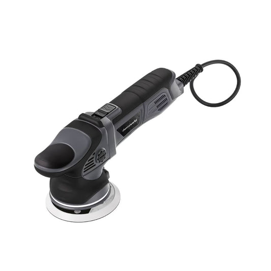 Chemicalworkz DA9 Pro Black and silver polishing macine on a white background