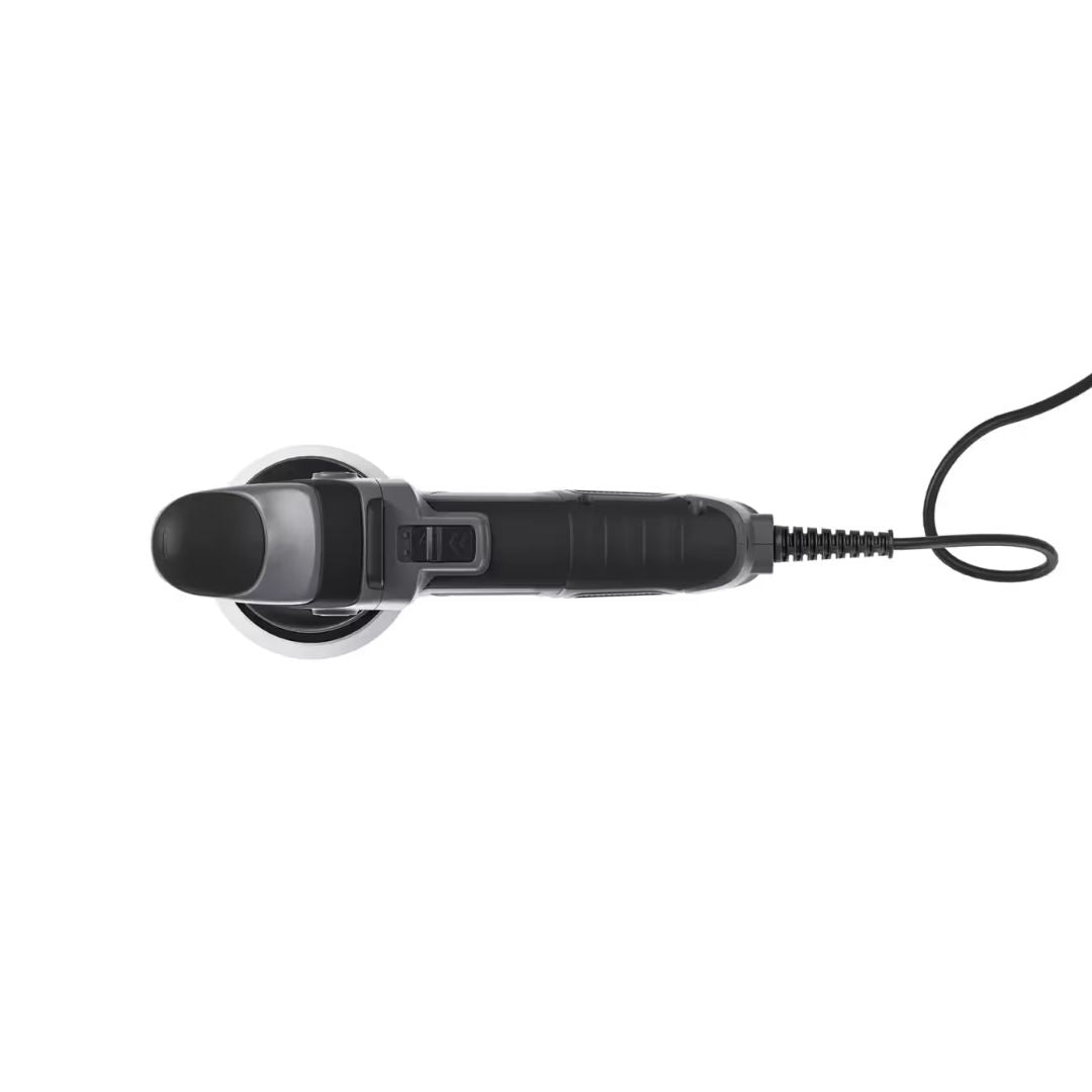 Black chemicalworkz DA9 Pro polishing machine with a cord on a white background