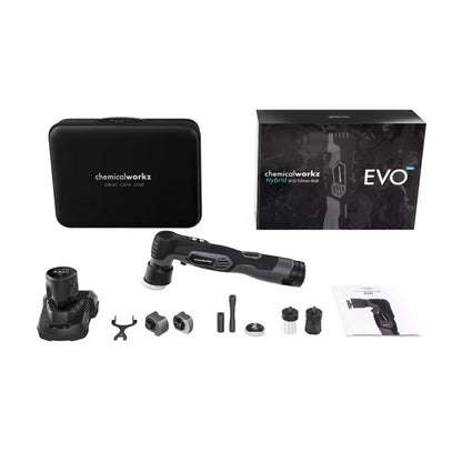 chemicalworkz EVO Mini Car care tool set with 'chemicalworkz' branding on a white background