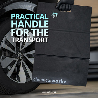Blue cap on a black surface with 'chemicalworkz' branding
