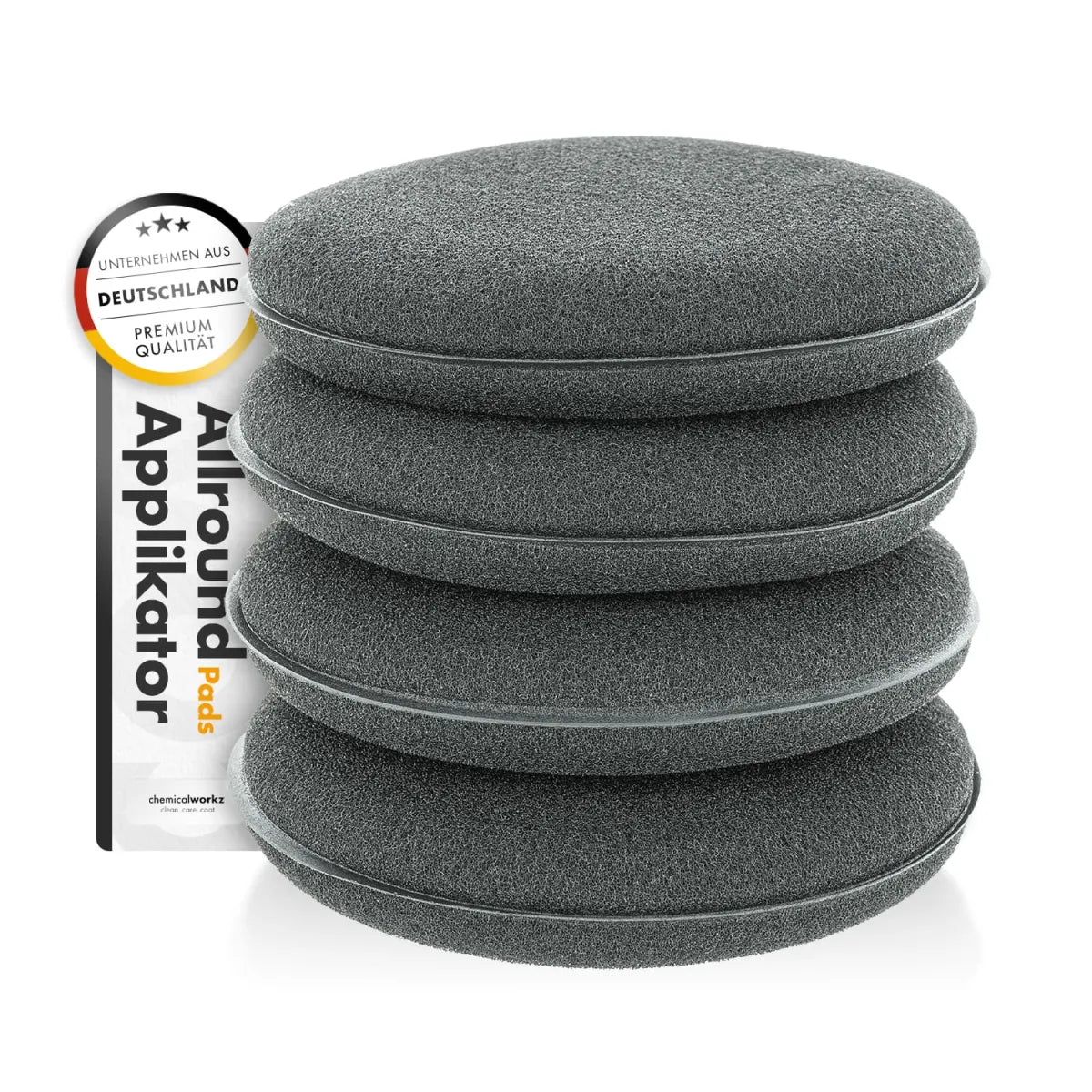 Chemicalworkz Wax applicator pad in black. 4 pack of ceramic applicator. wax applicator, tyre dressing applicator. Chemicalworkz Ireland, washguru ireland