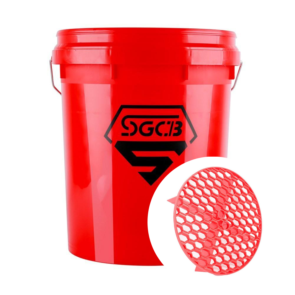 SGCB Cork Ireland. Safe wash bucket. two bucket wash method. black bucket with red logo.