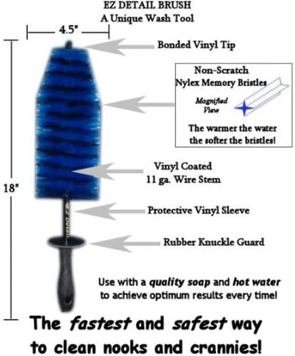 Measurements for EZ Detailing Big EZ Detail brush blue with black in detail.