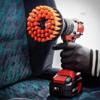 ADBL Twister drill brush. Round textile drill brush with orange bristles. ADBL Cork Ireland