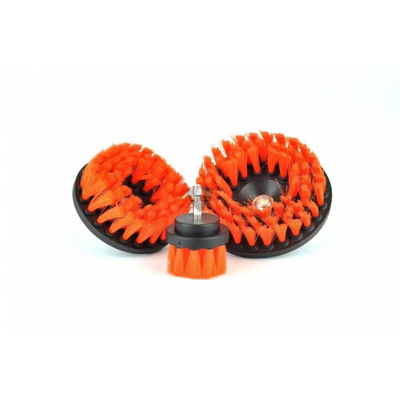 ADBL Twister drill brush. Round textile drill brush with orange bristles. ADBL Cork Ireland
