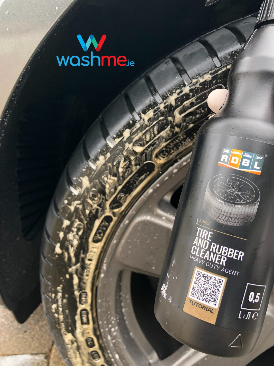 ADBL Tyre and rubber cleaner. clean tyres or tires. black spray bottle. best tire and rubber cleaner 5 litre. ADBL Cork Ireland