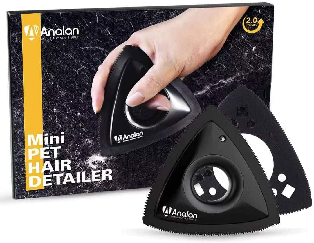 Analan Pet hair removal tool Black. Dog Hair Removal tool from Carpet. Best pet hair removal tool for car and sofa. Triangle. better than lilly pet hair removal tool. Analan Ireland