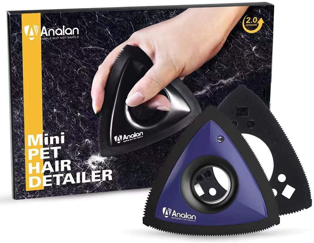 Analan Pet hair removal tool Blue. Dog Hair Removal tool from Carpet. Best pet hair removal tool for car and sofa. Triangle. better than lilly pet hair removal tool. Analan Ireland