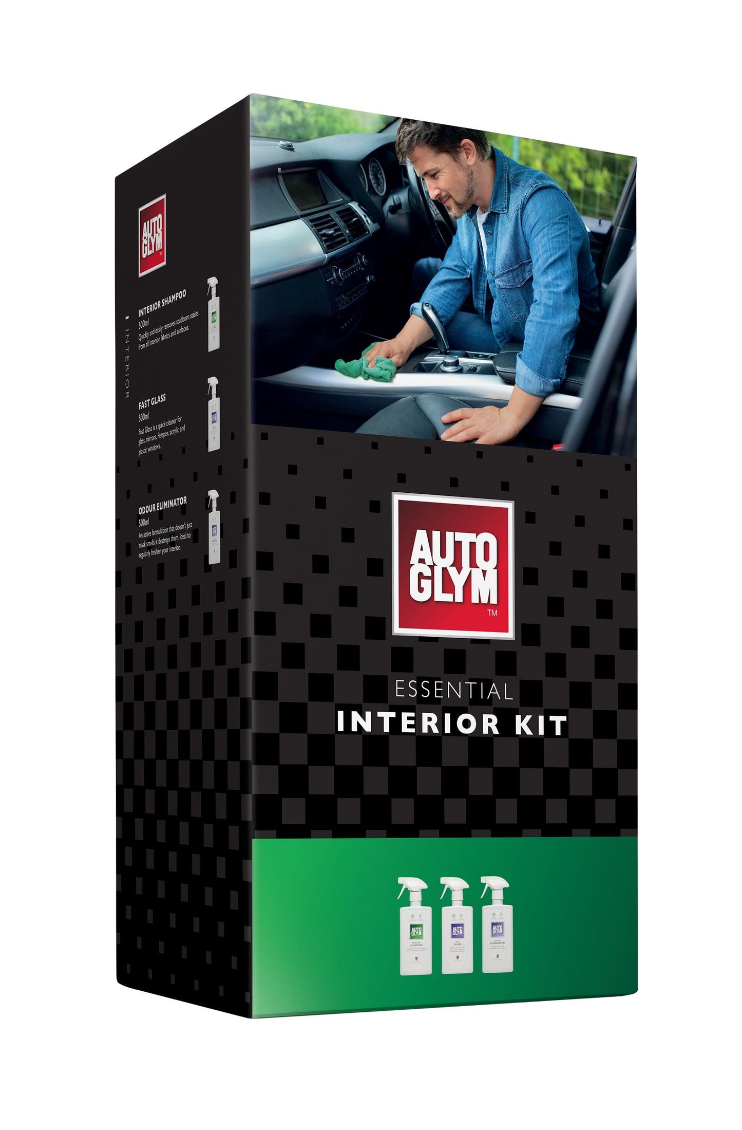 Autoglym Interior Kit. Glass cleaner, carpet shampoo, odour eliminator. Autoglym Gift Set. Autoglym Ireland, Autoglym Cork Ireland. Car present and gift