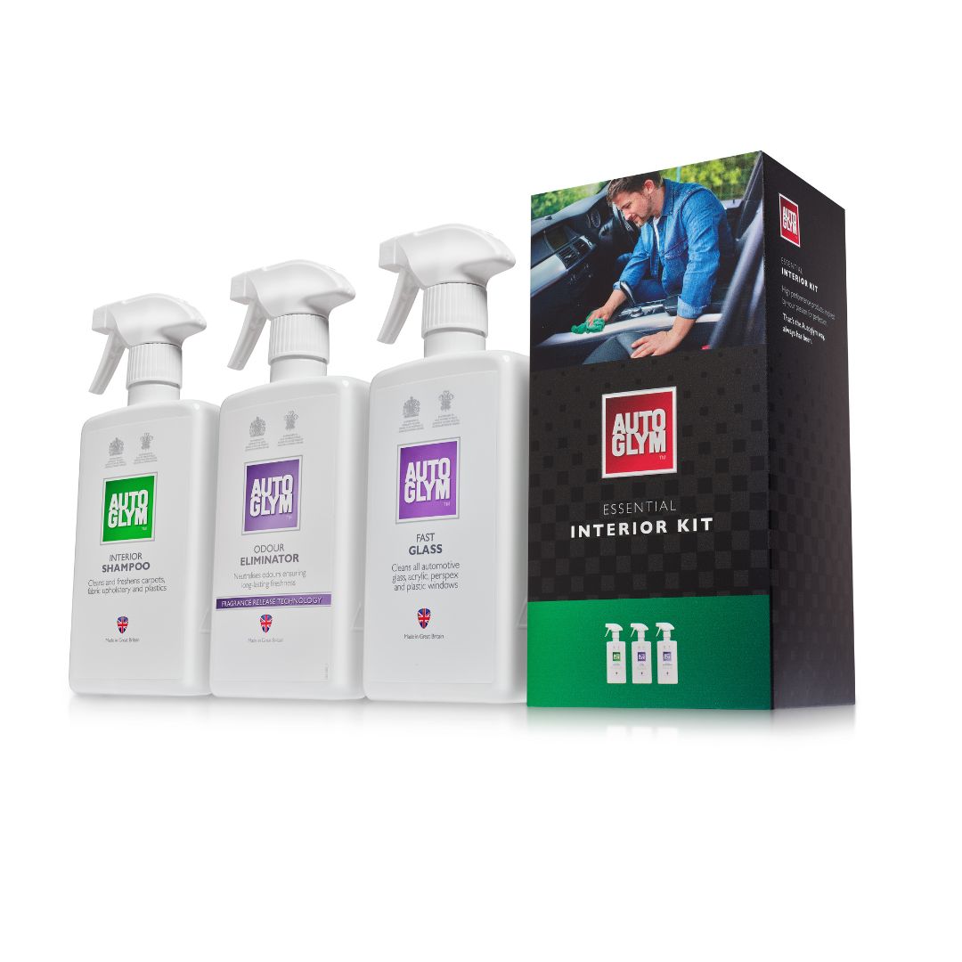 Autoglym Interior Kit. Glass cleaner, carpet shampoo, odour eliminator. Autoglym Gift Set. Autoglym Ireland, Autoglym Cork Ireland. Car present and gift