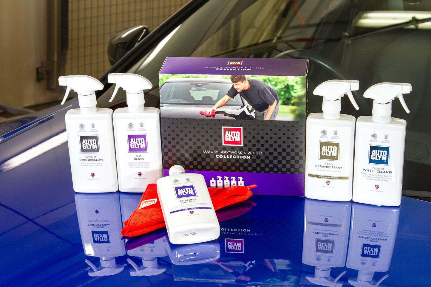 Autoglym Bodywork and wheels Kit. Gift Kit for car lover. Clean Wheels wheel cleaner, car polish, tyre dressing and wheel protector. Autoglym Cork Ireland