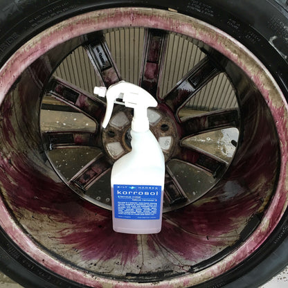 Alloy Wheel with Korrosol Iron remover. Bilt Hamber Korrosol. Autoglym Magma. Iron remover. Fallout remover. Wheel cleaner turn purple. Colour changing formula