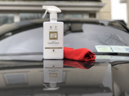 Autoglym Ceramic Spray. Autoglym Cork Ireland. White bottle with golden label. Ultra Hydrophobic. water beading. Porsche Macan