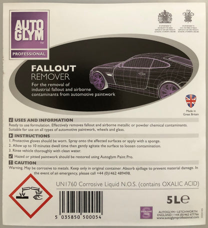 Autoglym Fallout Remover in 25L with instructions. How to use Autoglym Fall out remover. Autoglym Cork Ireland