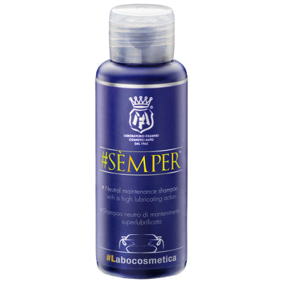 Labocosmetica Semper pH Neutral Shampoo. Blue bottle with see through cap. Labocosmetica Cork Ireland